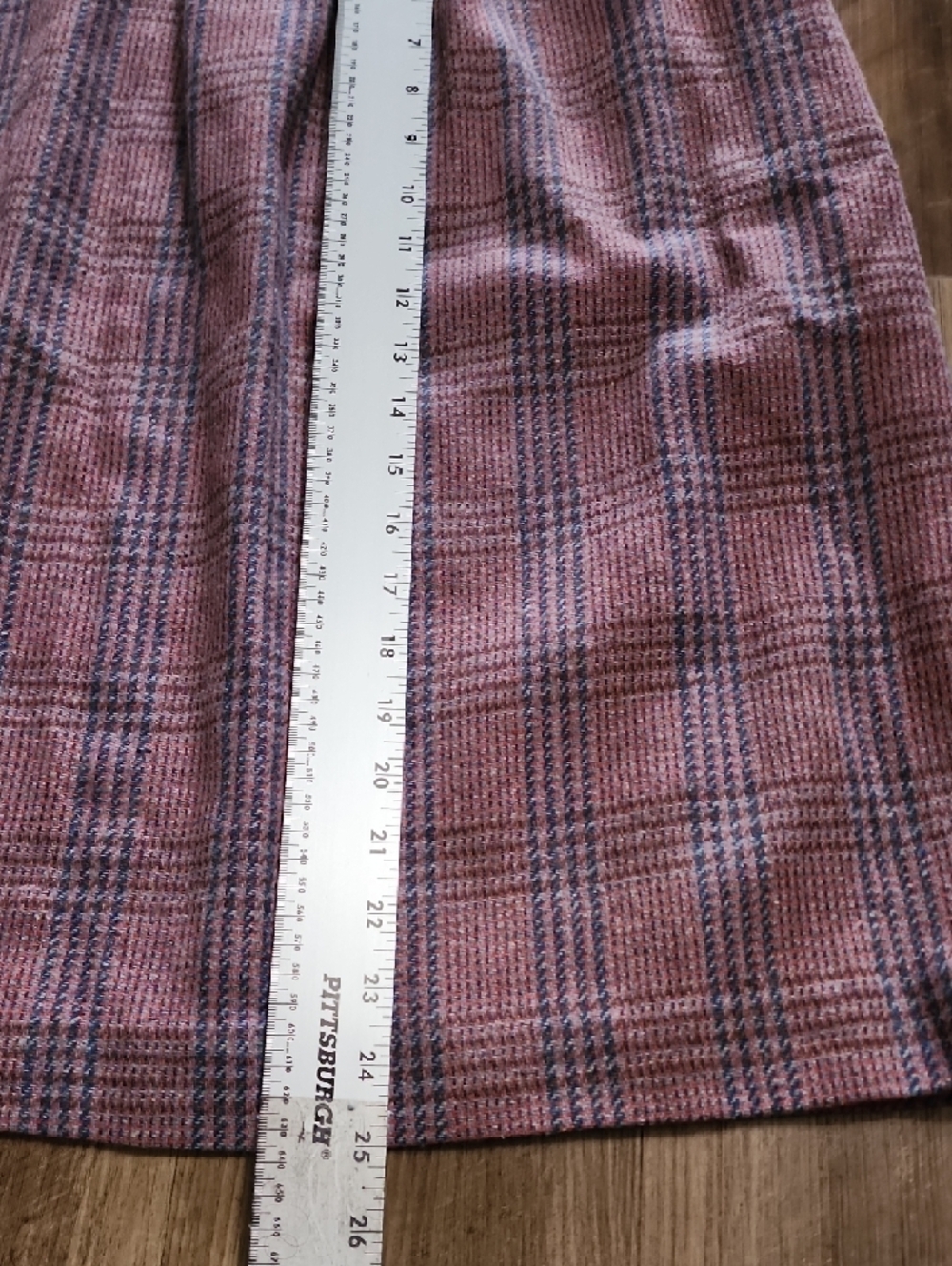 Oscar de la Renta Vintage Plaid Skirt Suit Set Mauve Wool Blend 2PC - Picture 15 of 16